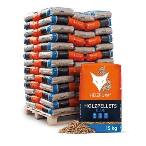 Heizfuxx Holzpellets Blue - Palette (15kg x 65) Sack, 975kg