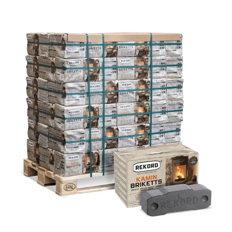 Rekord Braunkohlebriketts - Palette (10kg x 90) Paket ,900kg