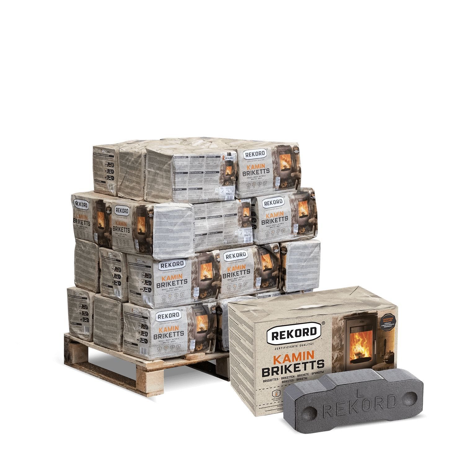 Rekord Braunkohlebriketts - Palette (10kg x 30) Paket 300kg