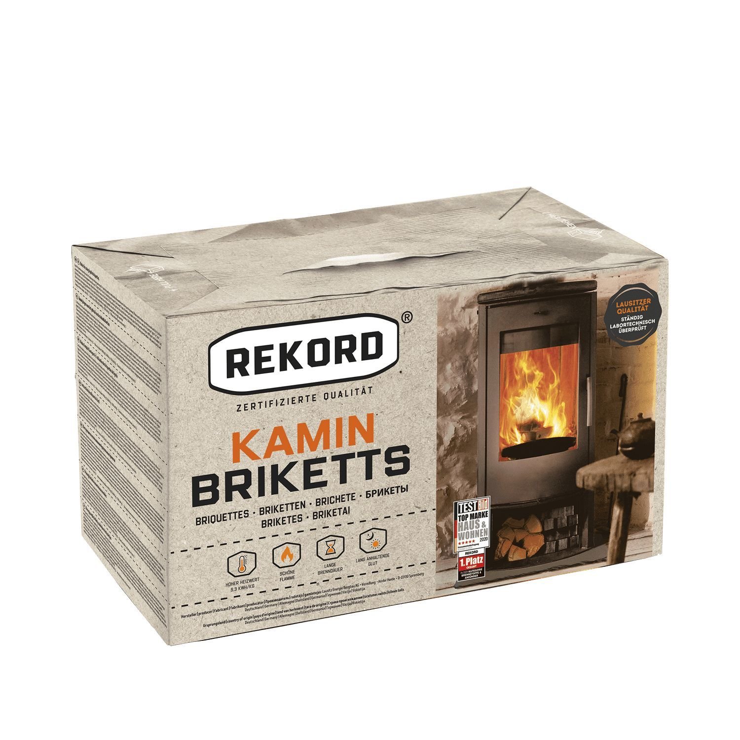 Rekord Braunkohlebriketts - Palette (10kg x 90) Paket ,900kg
