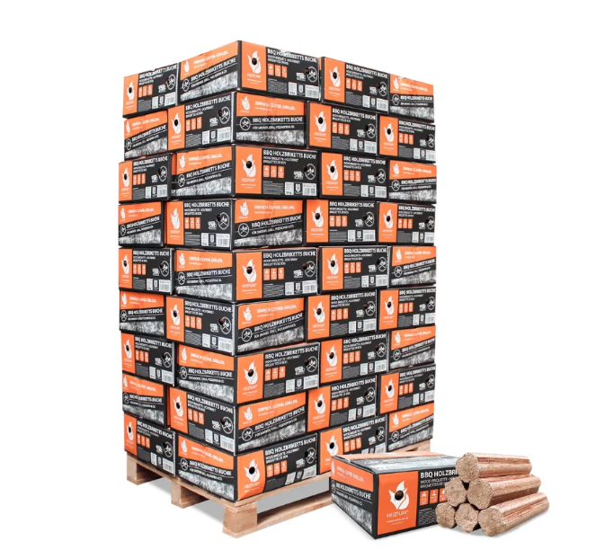 Heizfuxx BBQ Buchenholzbriketts Palette (36 × 18 kg )– 648 kg
